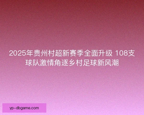 2025年贵州村超新赛季全面升级 108支球队激情角逐乡村足球新风潮